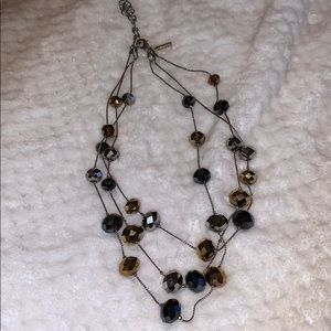 Black, Gray, Gold Statement Necklace